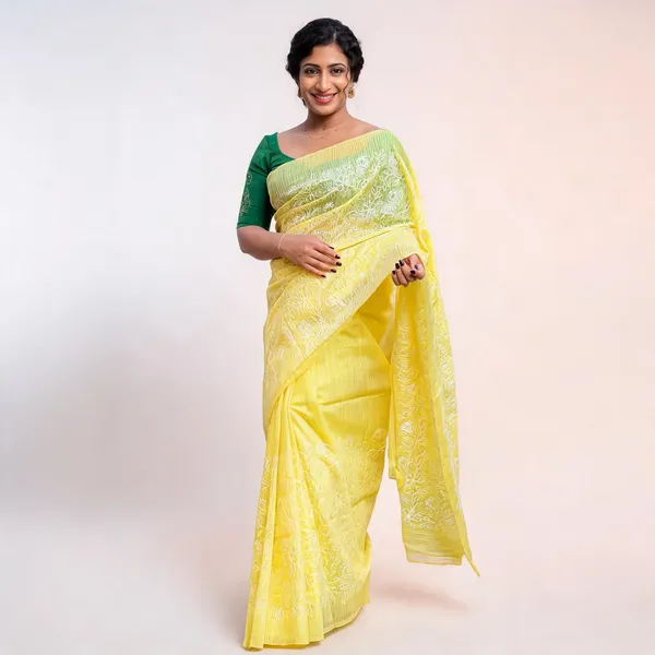 Green_And_Yellow_Premium_Kota_Doria_Silk_Saree_For_Women