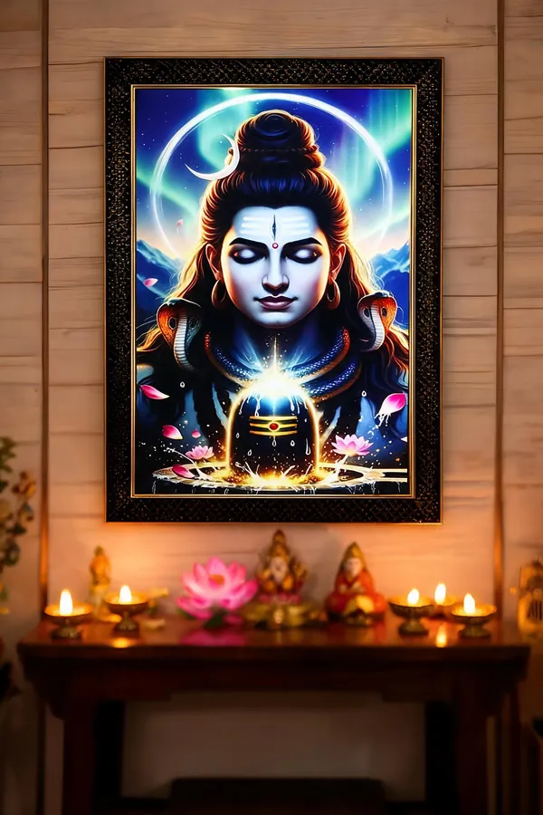 Multicolor_Mdf_Pvc_Devotional_Lord_Shiva_Meditative_Led_Backlit_Wall_Painting
