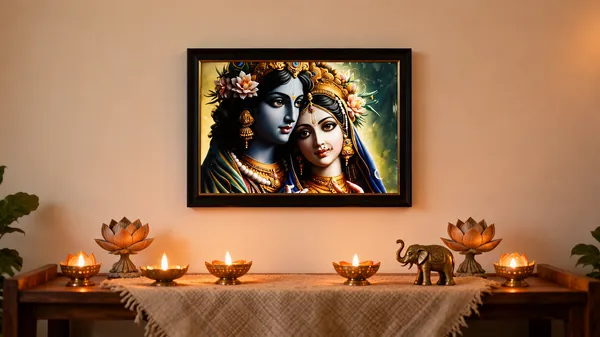 Multicolor_Mdf_Pvc_Devotional_Radha_Krishna_Floral_Led_Wall_Art_Frame