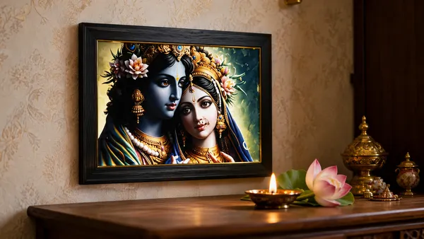 Multicolor_Mdf_Pvc_Devotional_Radha_Krishna_Floral_Led_Wall_Art_Frame
