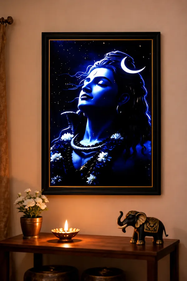 Multicolor_Mdf_Pvc_Devotional_Lord_Shiva_Blue_Tones_Led_Wall_Art_Frame