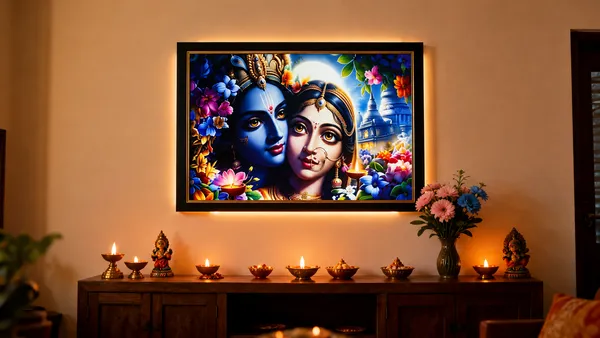 Multicolor_Mdf_Pvc_Devotional_Radha_Krishna_Floral_Moonlit_Led_Wall_Art_Frame