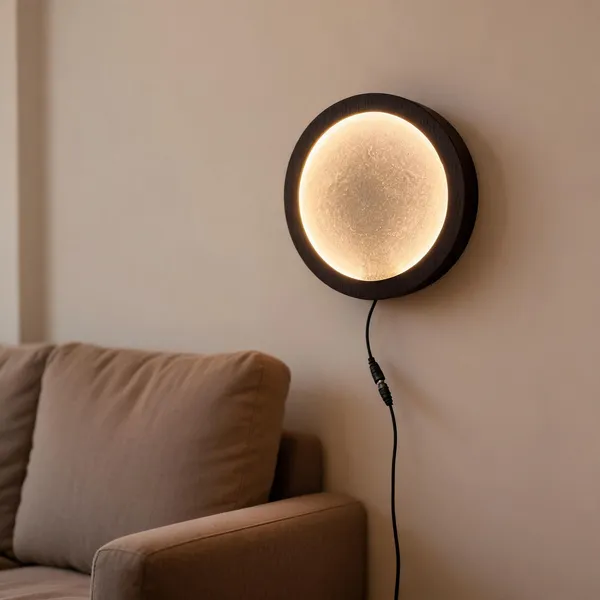 Black_Wooden_Decorative_Moon_Texture_Round_Led_Wall_Light