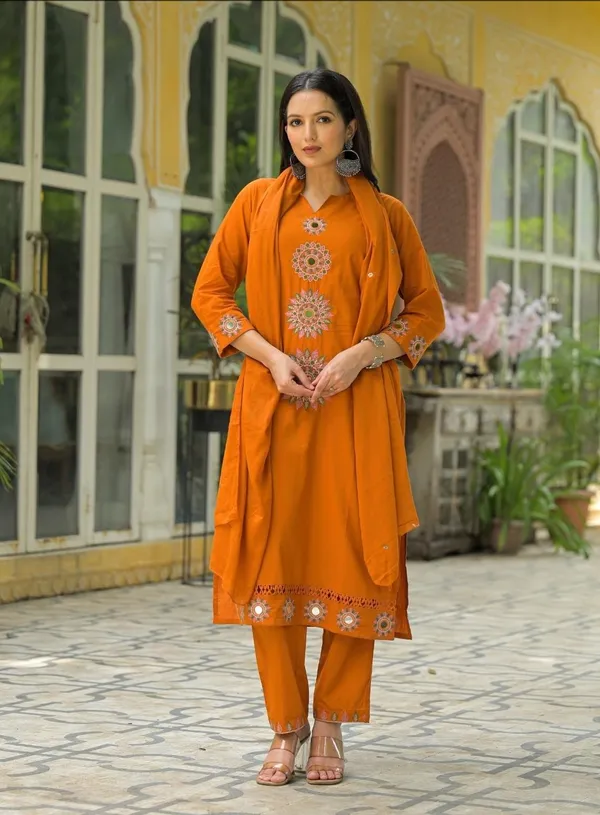 Pink_Embroidered_Kurta_Set_With_Dupatta_Swdh01_Bright_Orange