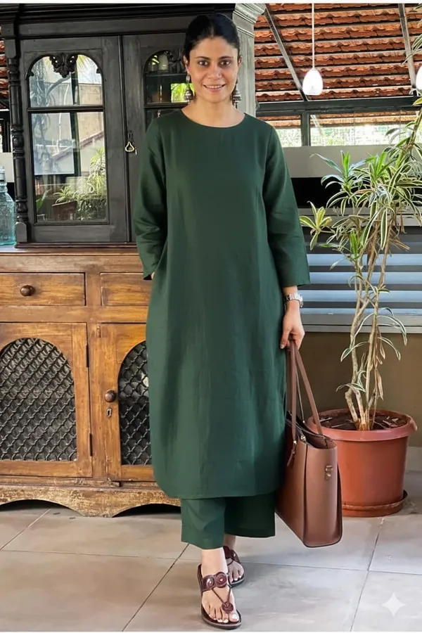 Upgrade_Your_Office_Wear_Wardrobe_With_This_Classy_Yet_Chic_Monochrome_Pant_Set_For_All_Day_Comfort_And_Trendy_Look_Swsk13_Dark_Green