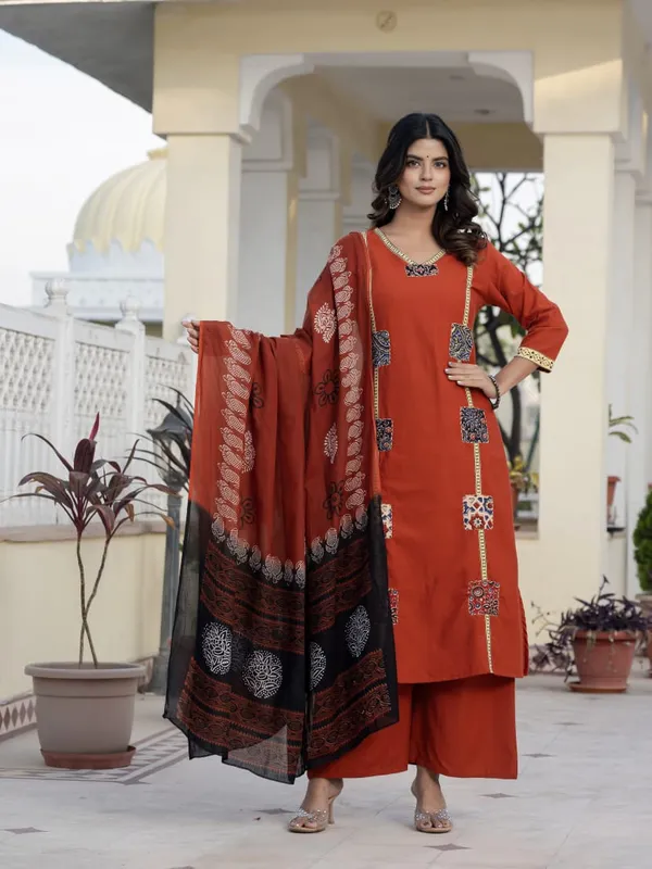 Beautifull_Straight_Petan_Set_With_Beautiful_Pech_Work_And_Hand_Katha_Work_On_All_Over_Kurti_Swsk11_Rust_Orange