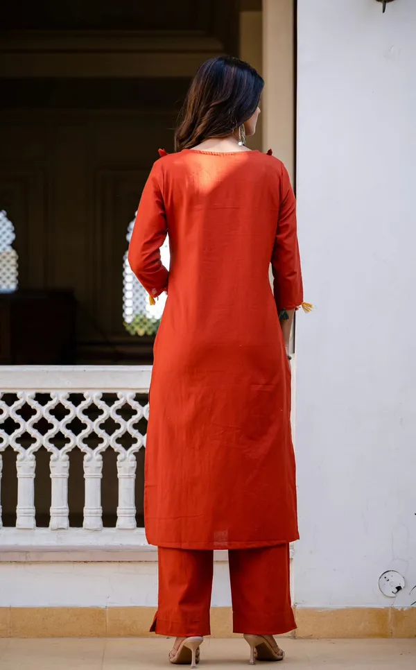 New_Stylish_And_Affordable_Beautiful_Look_Straight_Set_With_Beautiful_Print_And_Fabric_Pure_Cotton_Swsk08_Rust_Orange