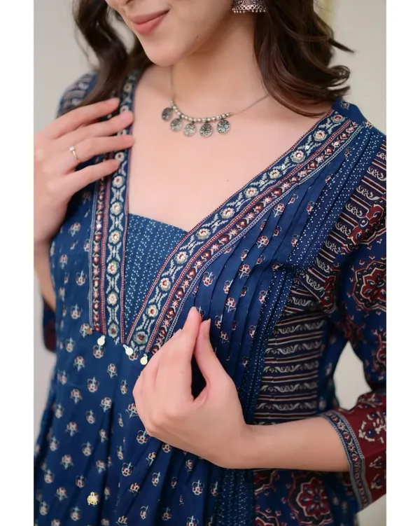 New_Stylish_And_Affordable_Beautiful_Look_Straight_Set_With_Beautiful_Print_And_Fabric_Pure_Cotton_Swsk06_Navy_Blue