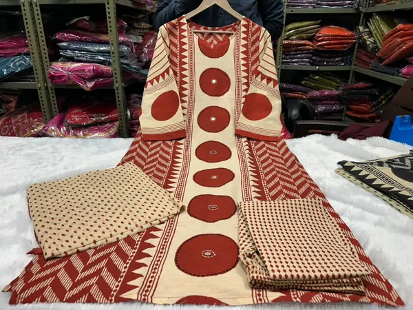 New_In_Ajrakh_Cotton_Suit_Set_Crafted_In_100_Pure_Cotton_Rd01_Mehroon