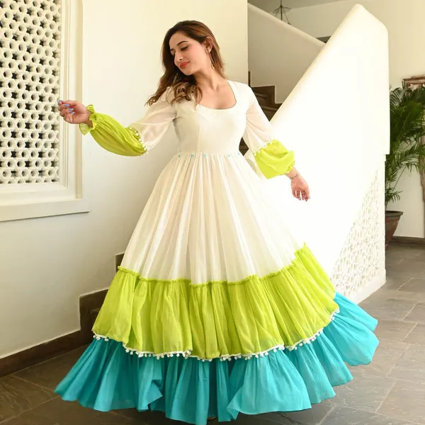 Launching_New_Article_Full_Flair_Beautiful_Gown_With_Lace_Work_Swsk32