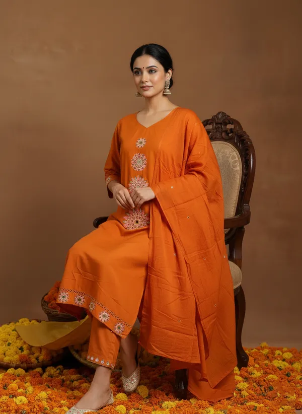 Orange_Embroidered_Kurta_Set_With_Matching_Dupatta_For_Women_Swdh12