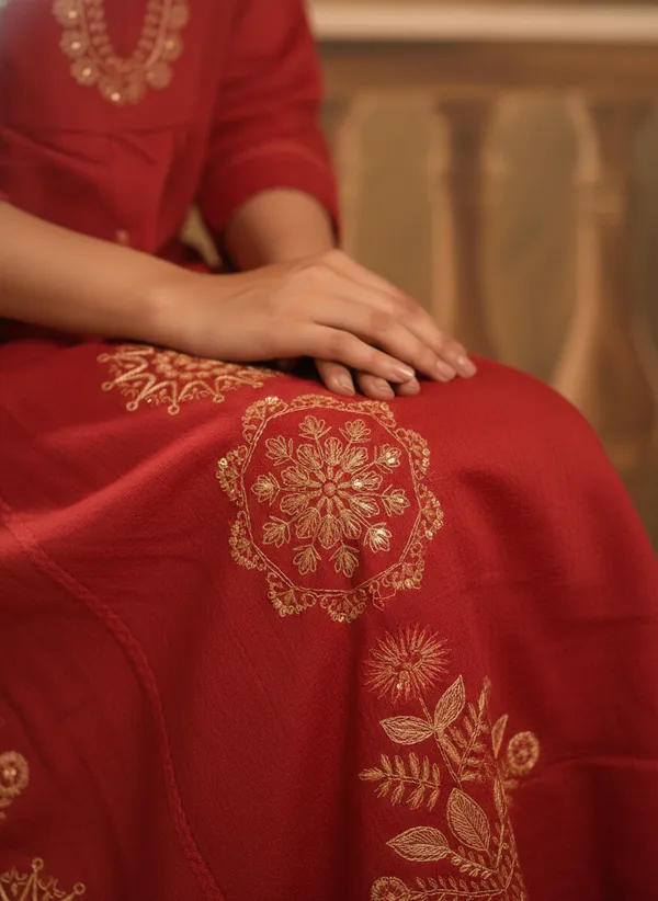 Red_Embroidered_Kurta_Set_With_Matching_Dupatta_For_Women_Swdh13