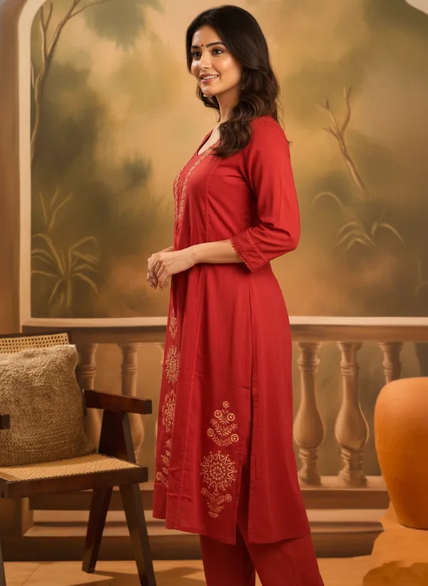 Red_Embroidered_Kurta_Set_With_Matching_Dupatta_For_Women_Swdh13