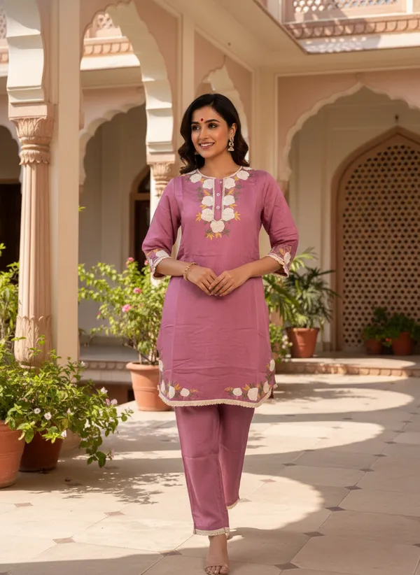 Mauve_Floral_Embroidered_Kurta_Set_Swdh20