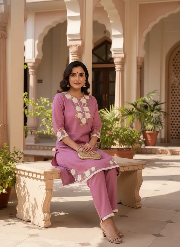 Mauve_Floral_Embroidered_Kurta_Set_Swdh20