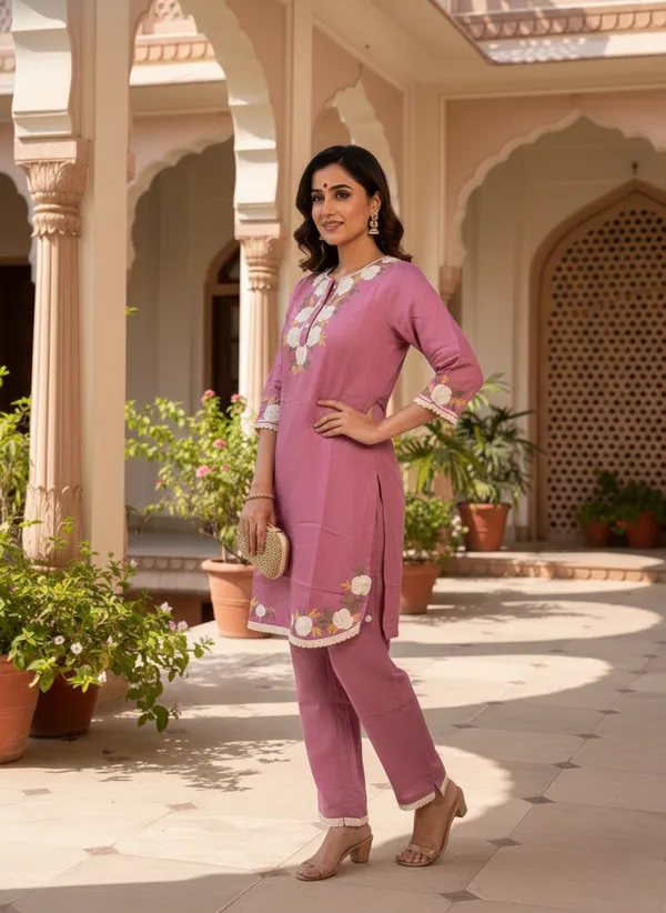 Mauve_Floral_Embroidered_Kurta_Set_Swdh20
