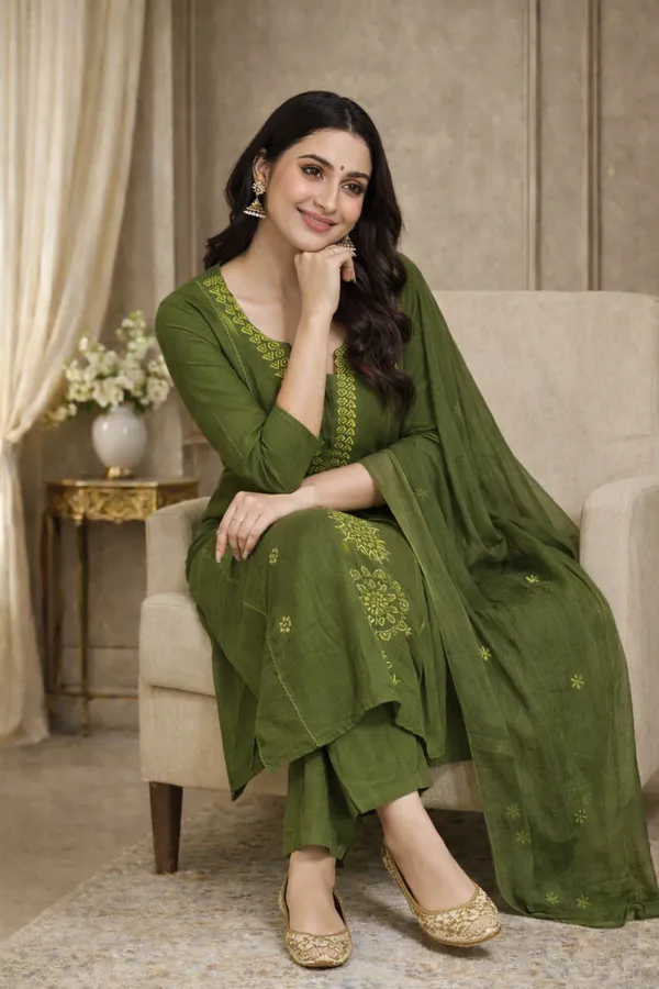 Olive_Green_Embroidered_Kurta_Set_With_Dupatta_Swdh22