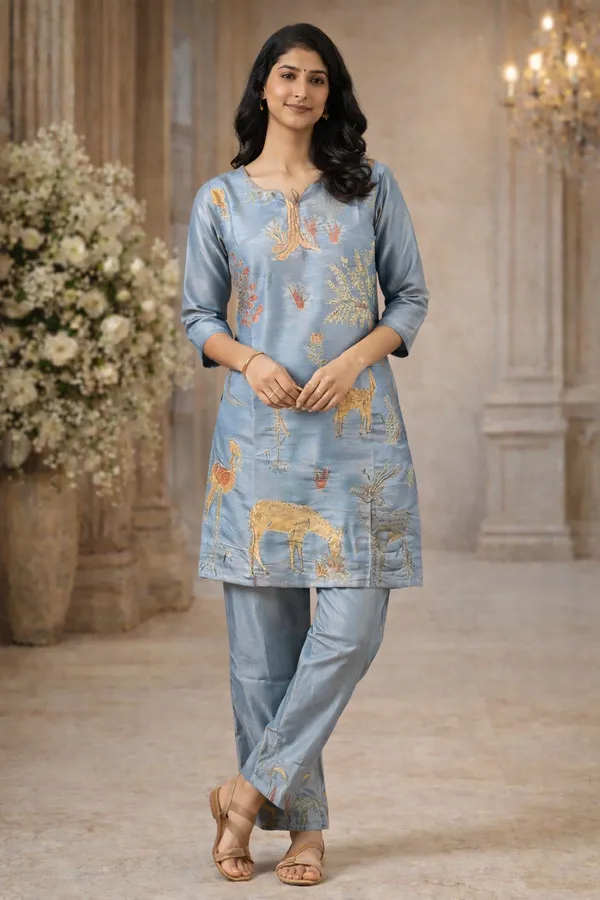 Powder_Blue_Nature_Inspired_Printed_Kurta_Set_Swdh23