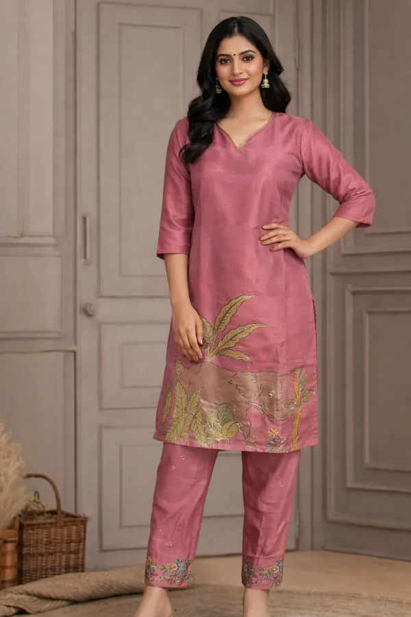 Rose_Pink_Elephant_Motif_Printed_Kurta_Pant_Set_Swdh27