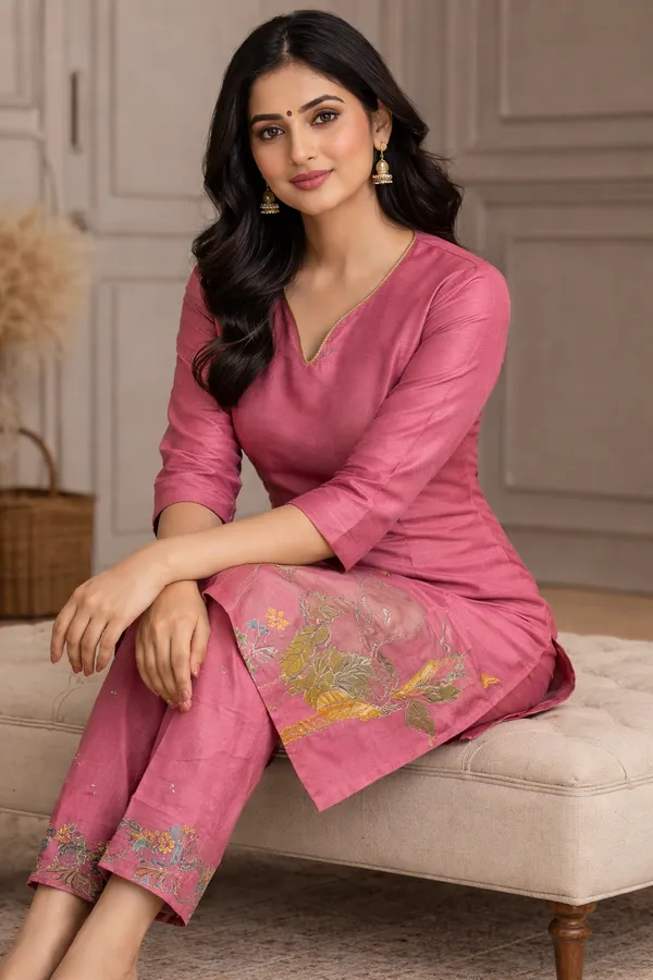 Rose_Pink_Elephant_Motif_Printed_Kurta_Pant_Set_Swdh27