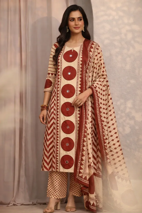 Beige_Maroon_Ethnic_Printed_Kurta_Palazzo_Set_With_Dupatta_Swdh28