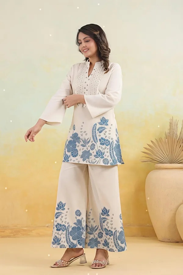 Elegant_Off_White_Printed_Kurta_Set_With_Wide_Leg_Palazzo_Swsk48