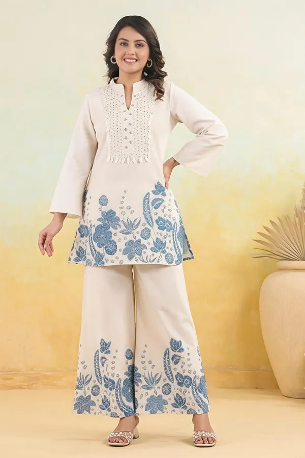 Elegant_Off_White_Printed_Kurta_Set_With_Wide_Leg_Palazzo_Swsk48