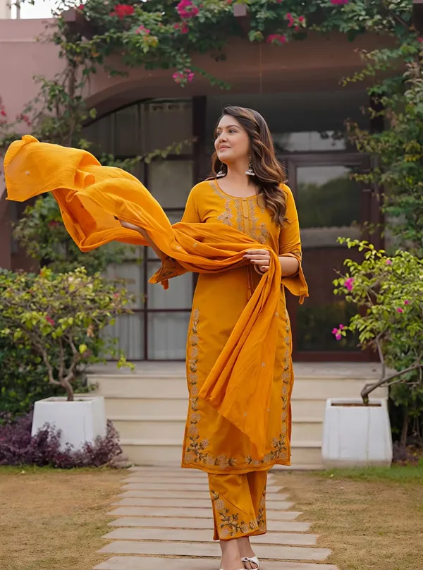 Fine_Cotton_Fabric_With_Beautiful_Embroidery_On_Neck_Sleeves_Kurti_With_Embroidered_Plazo_With_One_Side_Pockets_On_Pant_Swsk58
