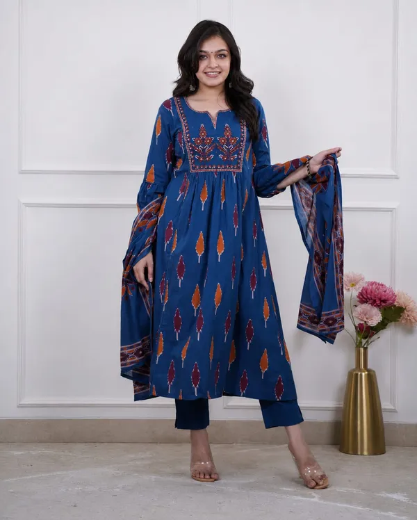 Cotton_Anarkali_Dress_Rd49_Blue