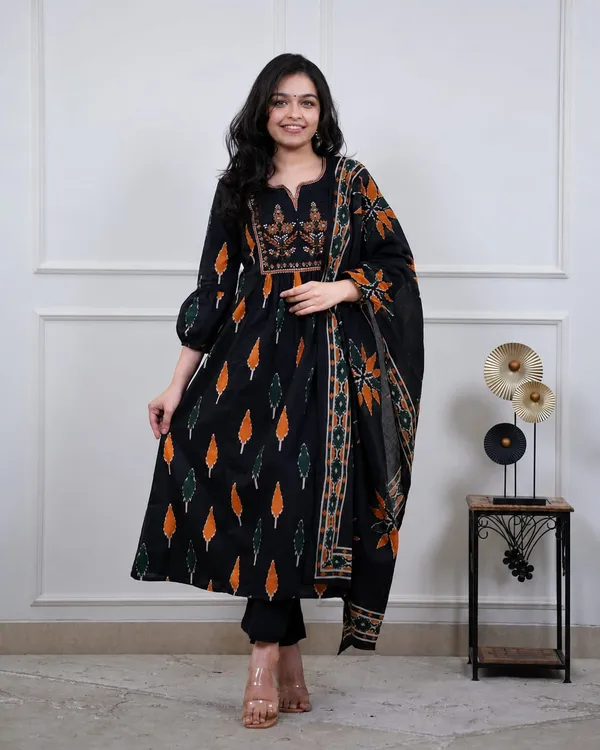 Cotton_Anarkali_Dress_Rd49_Black