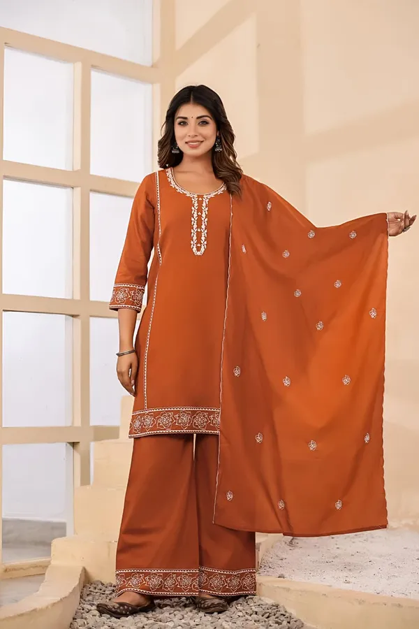 Meher_Grace_Three_Piece_Suit_Set_Swsk67_Rust_Orange