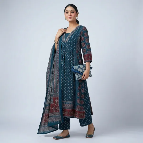 Featuring_Beautiful_Heavy_Suit_Set_Which_Is_Beautifully_Decorated_With_Handwork_Weaving_And_Prints_It_I_Paired_With_Matching_Pants_And_Dupatta_Swsk06