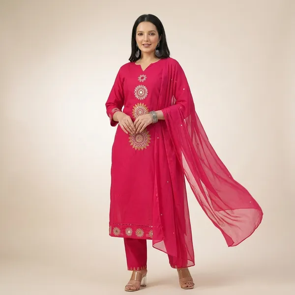 Pink_Embroidered_Kurta_Set_With_Dupatta_Swdh01_Pink