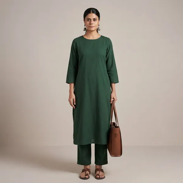 Upgrade_Your_Office_Wear_Wardrobe_With_This_Classy_Yet_Chic_Monochrome_Pant_Set_For_All_Day_Comfort_And_Trendy_Look_Swsk13_Dark_Green