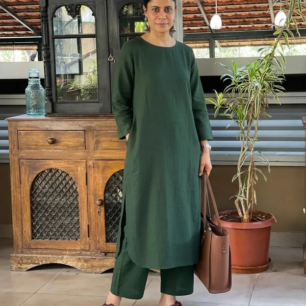 Upgrade_Your_Office_Wear_Wardrobe_With_This_Classy_Yet_Chic_Monochrome_Pant_Set_For_All_Day_Comfort_And_Trendy_Look_Swsk13_Dark_Green