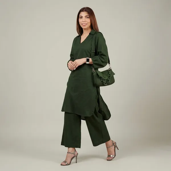 Upgrade_Your_Office_Wear_Wardrobe_With_This_Classy_Yet_Chic_Monochrome_Pant_Set_For_All_Day_Comfort_And_Trendy_Look_Swsk12_Dark_Green