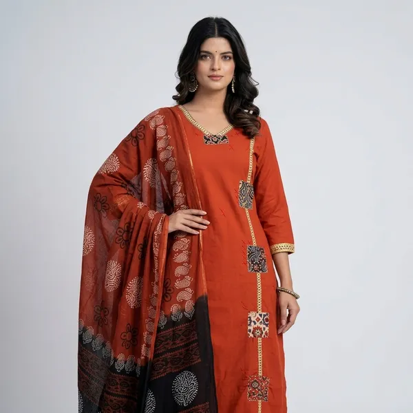 Beautifull_Straight_Petan_Set_With_Beautiful_Pech_Work_And_Hand_Katha_Work_On_All_Over_Kurti_Swsk11_Rust_Orange