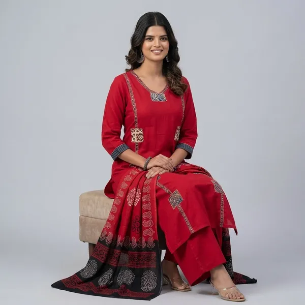 Beautifull_Straight_Petan_Set_With_Beautiful_Pech_Work_And_Hand_Katha_Work_On_All_Over_Kurti_Swsk11_Magenta_Pink