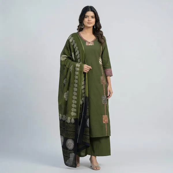 Beautifull_Straight_Petan_Set_With_Beautiful_Pech_Work_And_Hand_Katha_Work_On_All_Over_Kurti_Swsk11_Green