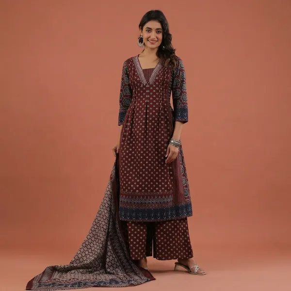 New_Stylish_And_Affordable_Beautiful_Look_Straight_Set_With_Beautiful_Print_And_Fabric_Pure_Cotton_Swsk06_Rust_Orange