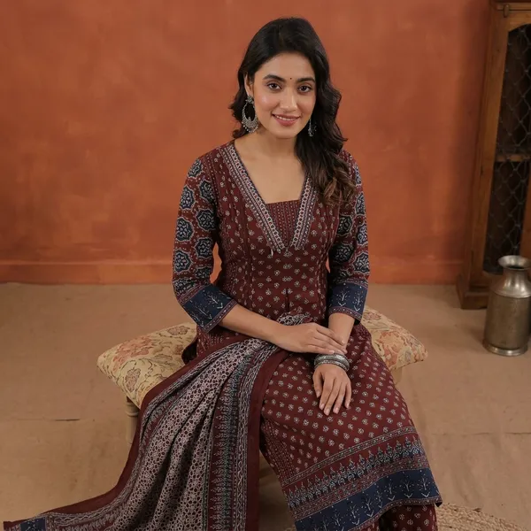 New_Stylish_And_Affordable_Beautiful_Look_Straight_Set_With_Beautiful_Print_And_Fabric_Pure_Cotton_Swsk06_Rust_Orange