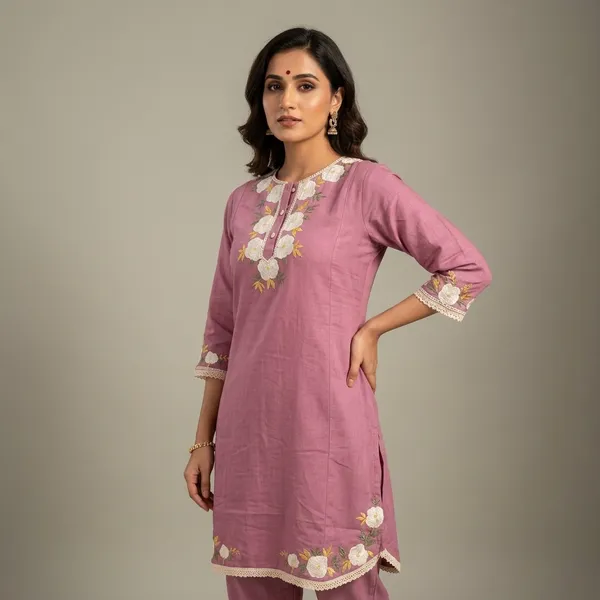 Mauve_Floral_Embroidered_Kurta_Set_Swdh20