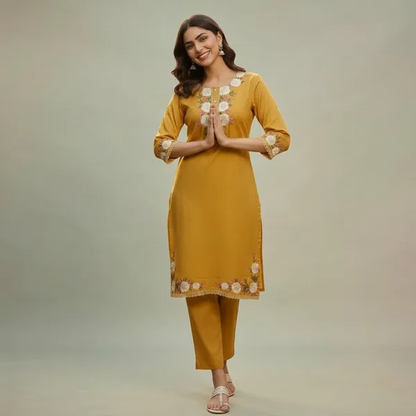 Mustard_Yellow_Floral_Embroidered_Kurta_Set_Swdh21