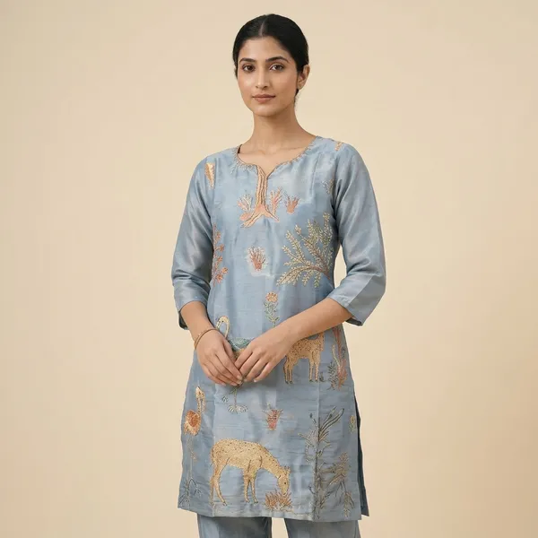 Powder_Blue_Nature_Inspired_Printed_Kurta_Set_Swdh23
