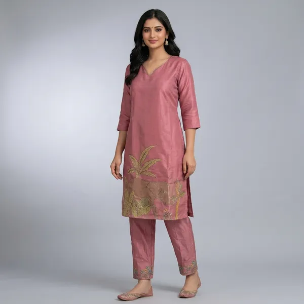 Rose_Pink_Elephant_Motif_Printed_Kurta_Pant_Set_Swdh27