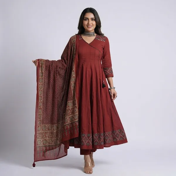 Ajrakh_Inspired_Anarkali_Set_With_Printed_Dupatta_S_Rd29_Mehroon