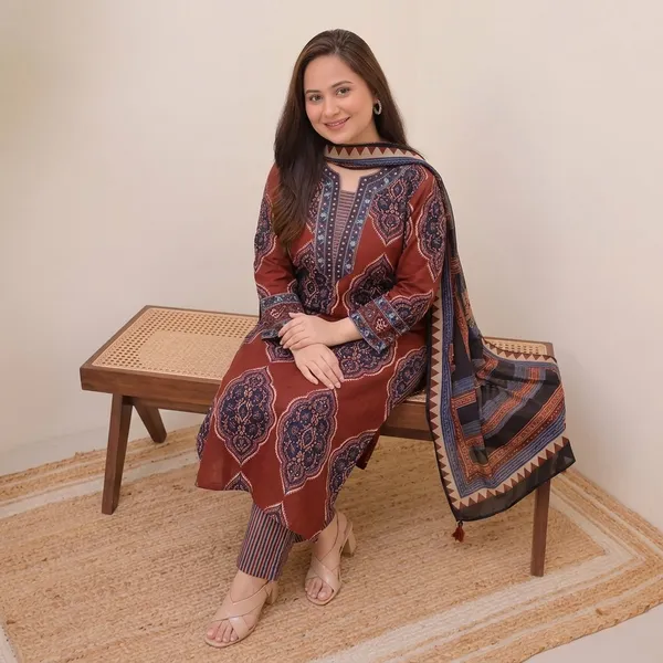 Traditional_Printed_Kurta_Set_For_Women_With_Designer_Dupatta_Swsk38_Mehroon