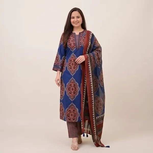 Traditional_Printed_Kurta_Set_For_Women_With_Designer_Dupatta_Swsk38_Teal_Blue