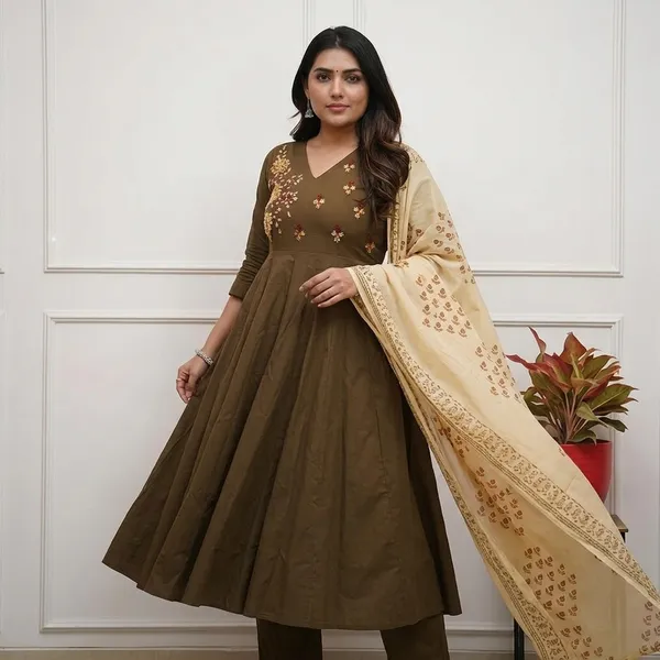 Elegant_Olive_Green_Embroidered_Anarkali_Kurta_Set_With_Printed_Dupatta_Swsk47