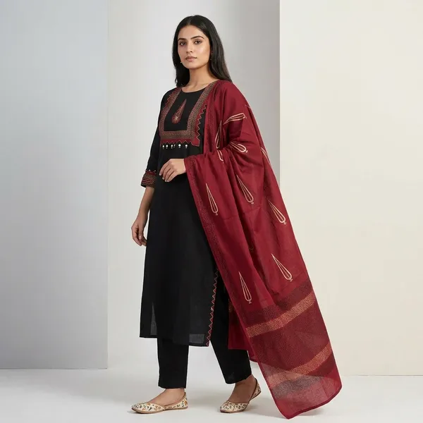 New_Straight_Kurta_3_Pcs_Set_With_New_Style_Swsk50